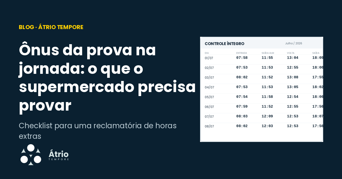 Ônus da prova na jornada: o que o supermercado precisa provar, e como