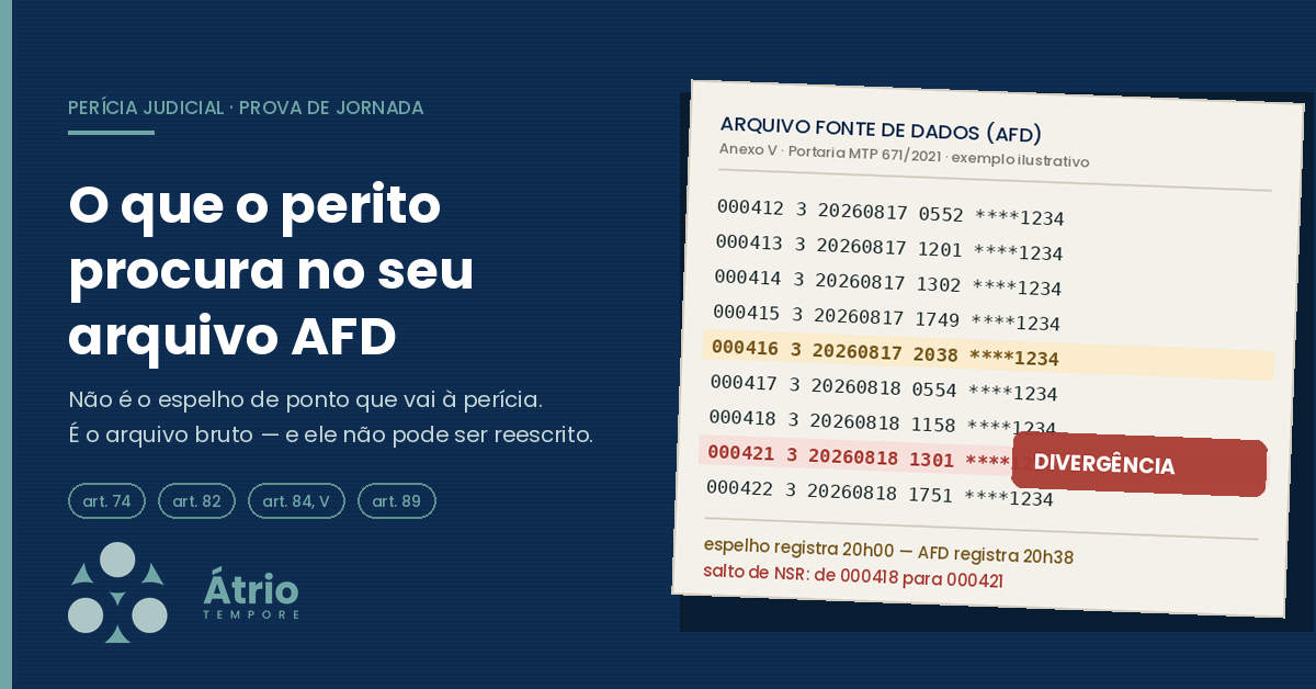 Perícia no ponto eletrônico: o que o perito procura no seu arquivo AFD