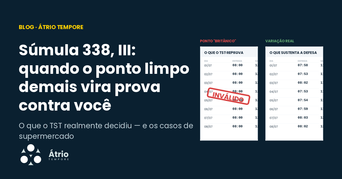 Súmula 338, III: por que o ponto "limpo demais" pode virar prova contra o seu supermercado
